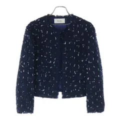 TOMORROWLAND (トゥモローランド) BALLSEY ツイード ノーカラー ジャケット ネイビー レディース 11-07-24-07751