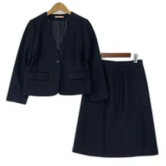 NATURAL BEAUTY BASIC ナチュラルビューティーベーシック ラメ ノーカラージャケットセットアップ (スカート) size上下L/ブラック