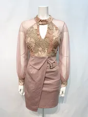 1670 JEWELS ジュエルズ　キャバクラ　ドレス　フラワー刺繍　レース　シアー　タイト　ミニ　キャバドレス　S