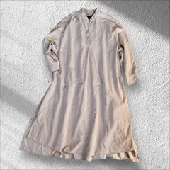 【シップス】コーデュロイ長袖ワンピース　ベージュ　Aライン　コットン100  フリーサイズ