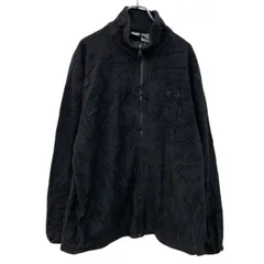 FILA フリースジャケット XL ブラック フィラ ジップアップ 刺繍ロゴ 無地ジャケット アウトドア フリース シンプル 秋物 a710-6703