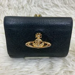 ヴィヴィアンウエストウッド 三つ折り財布 がま口 エグゼクティブ 金オーブ 黒 ★お値段交渉を受け付けます。