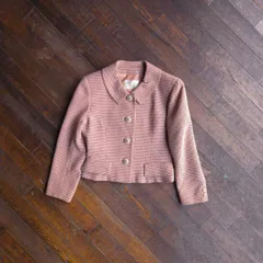 SUPERBE シュペルブ 昭和レトロ 千鳥格子 ツイードジャケット ピンクベージュ レディース ユニセックス 38