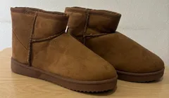 新品未使用 タグ付 モコモコ ムートン ショートブーツ キャメル M t柔らか 軽め 冷え対策 シンプル 匿名配送 ギフト