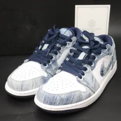 ITIFIBDZC75K 超美品 NIKE ナイキ AIR JORDAN エアジョーダン1 スニーカー デニム レザー ブルー ホワイト ローカットシューズ メンズ サイズ26cm