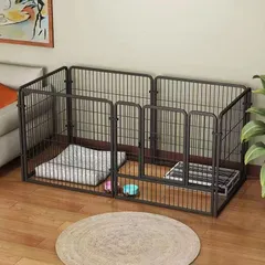 ペット フェンス ドア 付 室内 サークル 広い ケージ ゲート 犬 猫 うさぎ ウサギ 小動物飼育プレイサークル バリア ゲートのサムネイル
