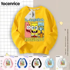 スポンジボブ  長袖Tシャツ  トレーナー スウェット パーカー トップス キッズ コットン 綿100% 子供服 プリント 男の子女の子 カジュアル 子供服 パーカー 春秋