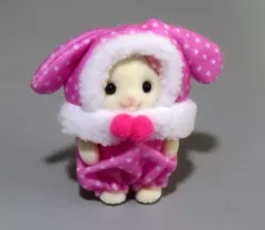 【中古】おもちゃ 5.フローラウサギの赤ちゃん(シエル) 「シルバニアファミリー 赤ちゃんカラフルウサギコスチューム」 シルバニアファミリーくじ景品