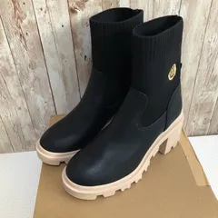 アンコキーヌ　ニットウエスタンブーツ アンコキーヌAnne Coquineニットコンビトラックソールブーツ L QVC