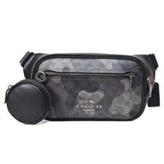 コーチ バッグ COACH コーティングキャンバス レザー シグネチャー カモフラ 迷彩柄 エリアス コインケース付き ベルトバッグ 2way ボディバッグ ワンショルダー バックパック ウエストバッグ グレーマルチ CW314