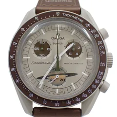 【国内正規品】美品OMEGA×Swatch オメガスウォッチ Saturn MISSION TO SATURN スウォッチオメガ ベージュ（文字盤ブラウン