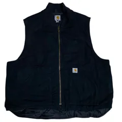 カーハート ダックベスト ブラック ジップアップ ポケット VO1 アウター メンズ 古着