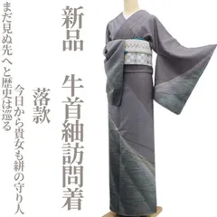 ❁tomihisa❁新品 着物 正絹 落款“まだ見ぬ先へと歴史は巡る今日から貴女も絣の守り人”仕付け糸付 牛首紬訪問着 6761のサムネイル