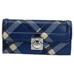 マークバイマークジェイコブス 二つ折り財布 財布 長財布 ブルー シルバー レザー MARC BY MARC JACOBS レディース 美品 正規品 上品な印象 高級感あるデザイン