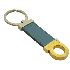 フェラガモ ガンチーニ キーリング キーホルダー ロゴ レザー GP シルバー ゴールド ブルー Salvatore Ferragamo ユニセックス向け高級感ある正規品アクセサリー