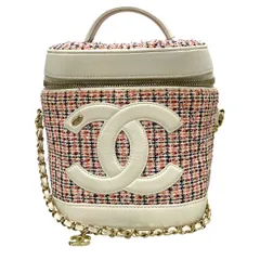 シャネル AS0323 バニティケース ヴァニティバッグ チェーンショルダー 27番台 ココマーク ツイード ホワイト ゴールド金具 CHANEL レディース向け上質デザイン 正規品の人気バッグ