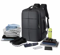 パソコンバッグ ビジネスリュック  ローヤーズバッグ 防水 大容量 USBポート キャリーオン<!-利用不可文字-!>拡大可能 靴ポケット付き 旅行 出張