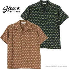 スターオブハリウッド STAR OF HOLLYWOOD ドビーコットンオープンシャツ SH39498 メンズ 日本製 半袖 BLUE MOUNTAIN アロハ 2025春夏