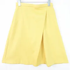 アダムエロペ Adam et Rope' フレア スカート 膝下丈 毛 36 イエロー kz12432