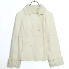 【美品】ピンクハウス★レース付き♪スウェード調ジャケット 裏ボア♪サイズM ベージュ系 厚手 z16005