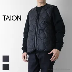 タイオン TAION ソフトシェルダウンベスト TAION-001ALSZML-1 メンズ ミリタリーライン Vネック Wジップ パッカブル