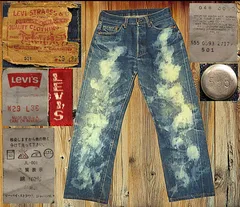 ✅️ 米国製 W29 LEVIS リーバイス 501 復刻(93年) 赤耳 BIG-E ブリーチ加工 ビックE 555 バレンシア MADE IN USA