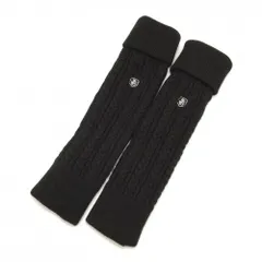 【超美品】ジャックバニー ニットレッグウォーマー 黒 ケーブル編み 裏フリース レディース  ゴルフウェア Jack Bunny