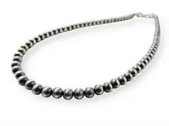 インディアンジュエリー ネックレス ナバホパール 5mm ハンドメイド シルバー925, INCA