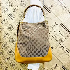 グッチ GGキャンバス シェリー バンブー ショルダーバッグ ハンド FX434