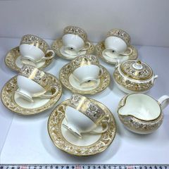 オールドノリタケ ゴールドフラワーバスケット セットアンティーク