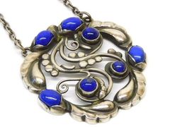 GEORG JENSEN 159 ネックレス アメジスト カーネリアン シルバー 