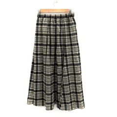 グローバルワーク GLOBAL WORK フレアスカート マキシ丈 ロング丈 チェック柄 F マルチカラー ベージュ 黒 ブラック /SM1