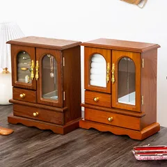 アクセサリー収納 ジュエリーボックス 木製　ジュエリー収納 　ミラー付き　収納ボックス 大容量　高級宝石箱 ネックレス イヤリング ピアス