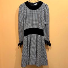 美品】FOXEY NEW YORK ギンガムチェック ワンピース 40 - メルカリ