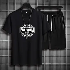 夏服 メンズ 半袖 メンズセットアップ ジャージ  ハーフパンツ tシャツルームウエア 胸プリント 吸汗 速乾 綿100％ ルームウェア 上下セットアップ