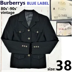 三陽商会製/Vintage★バーバリー ブルーレーベル★ウールショート丈コート【38/M/黒】秋冬テーラードジャケット/ブレザー/アウター◆TBA666<sale>のサムネイル