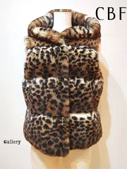 【未使用・新品】【公式正規取扱い】CBF(シービーエフ) ファーベスト オリラグ ラビット 毛皮 リバーシブル ファージレ レオパード