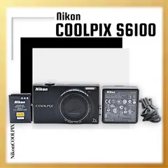 【極美品・動作確認済】ニコン　Nikon COOLPIX S6100 ブラック □Nikon COOLPIX S6100 動作確認済み ニコン COOLPIX S6100 [ノーブル