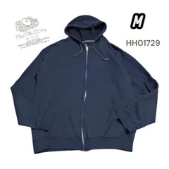 HH01729 フルーツオブザルーム無地フルジップパーカーMブラック　HH01729フーディー