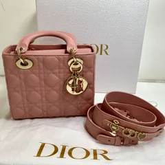 f001 L 極美品 ディオール Dior ハンドバッグ ショルダー 2way LADY DIOR MY ABCDIOR スモール カナージュ ピンク レディディオール