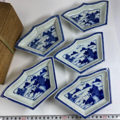 古伊万里　梅花文　扇面形　豆皿　5枚組 古伊万里 梅花文 扇面形 豆皿 5枚組 - メルカリ