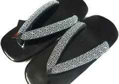 男性用雪駄 メンズ 男物 ウレタン草履 紳士用 黒台 紗綾型柄の鼻緒 フリー/LL/3L/4L