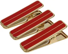 着物クリップ(赤　大) 3個セット 真鍮