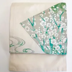 ［5744］名古屋帯 枝花流水 お太鼓柄 九寸 正絹 着物