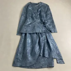 クリスチャンディオール　セットアップ　総柄　ラメ　羽織り　ライトブルー　11 L相当　Christian Dior