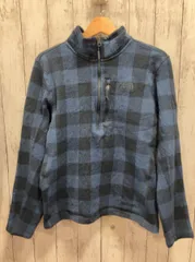 THE NORTH FACE ザ ノースフェイス チェック柄 nf0a39ne フリース ハーフジップ ブルー Lサイズ ロゴ刺繍