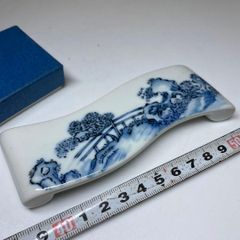 古伊万里 染付 文鎮 筆置き 陶磁器 書道具 - メルカリ