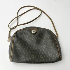 Christian Dior クリスチャンディオール ハニカム 柄 レザー 本革 ミニ ショルダーバッグ ポシェット ブラウン 茶　1401