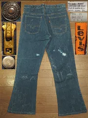 ✅️ Levis リーバイス 70s 1970年代 フレアパンツ 646-0217 オリジナル トップボタン裏⑧ デニムパンツ TALON42 ビックベル