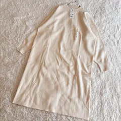 ユニクロ　UNIQLO スフレヤーン　ワンピース　スムース　XL ホワイト　新品　タグ付き　ロング　ニット